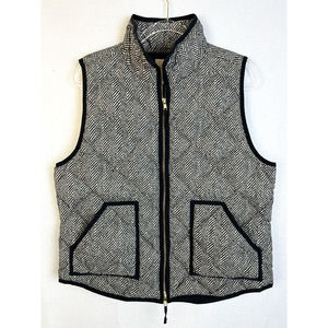 J. Crew Black and White Herringbone Vest